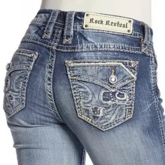 Rock Revival Denim - Rock Revival Stacia Mid Rise Skinny Jeans